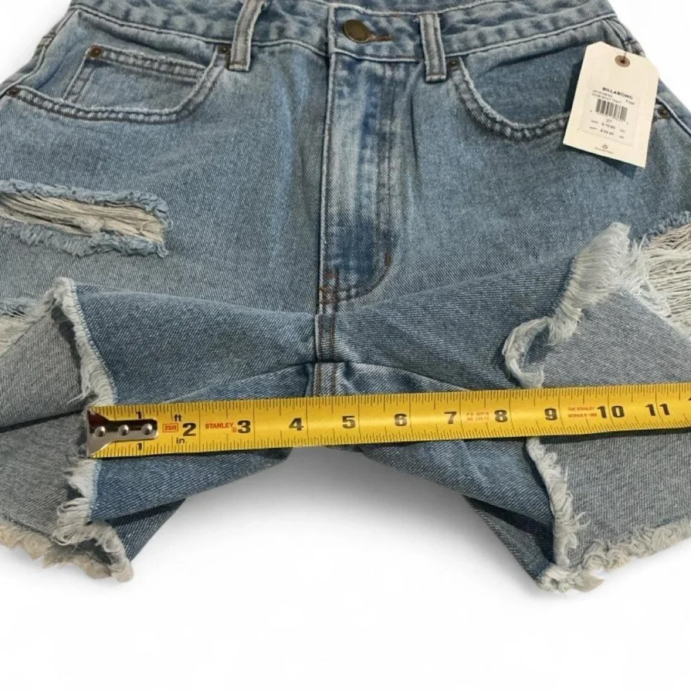 Billabong Denim Shorts Womens 27 Blue New Distressed How Bout That High Waist
